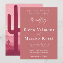 Convite de Casamento Pink Desert Sunset – Boho Sou