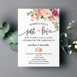 Convite de casamento Pink Nothing Fancy Just Love 