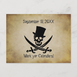Convite de casamento pirata para salvar o cartão-p