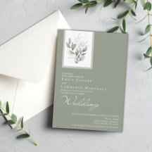 Convite de casamento Plano Eucalyptus Verde Sage