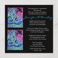 Convite de Casamento - Pomba da Paz Ébano (quadrad