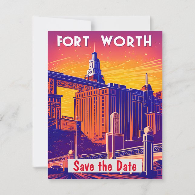 Convite de Casamento Ponte Rosa de Fort Worth (Frente)