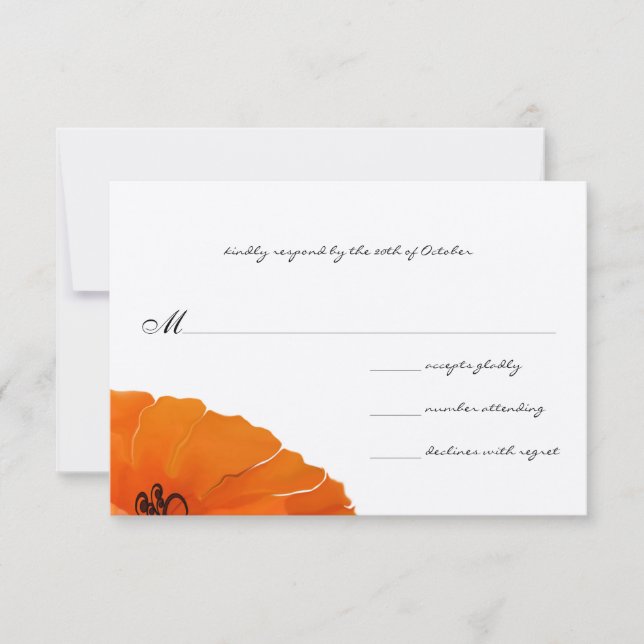 Convite de Casamento Poppy Elegante e Bonito (Frente)