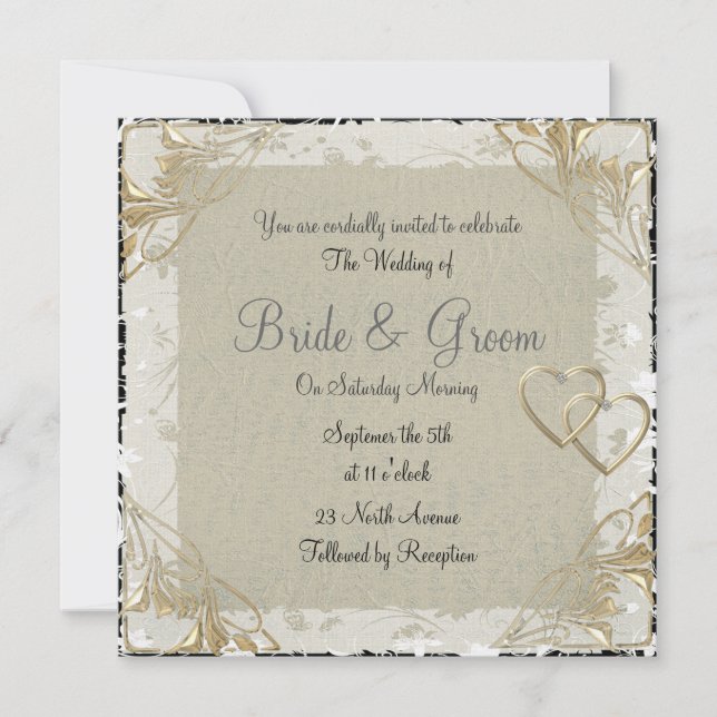 Convite de Casamento Popular e Elegante em Papel A (Frente)