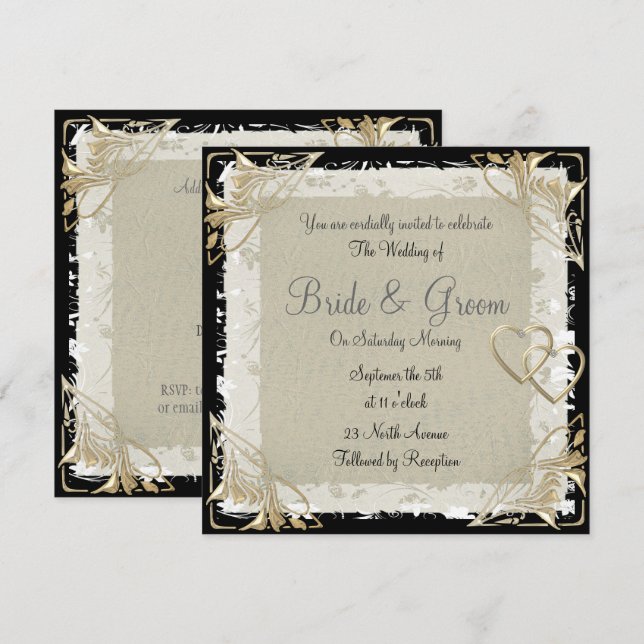 Convite de Casamento Popular e Elegante em Papel A (Frente/Verso)