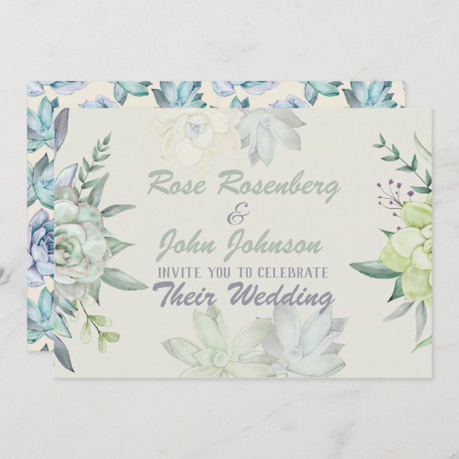 Convite De Casamento Por Aquarela (Frente/Verso)