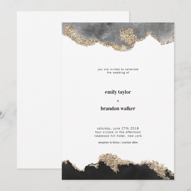 Convite De Casamento Por Aquarela (Frente/Verso)