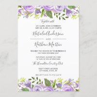 Convite De Casamento Por Aquarela Com Rosa Floral