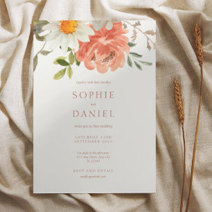 Convite De Casamento Por Aquarela Floral Molhada