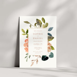 Convite De Casamento Por Aquarela Floral Molhada