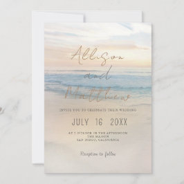 Convite de Casamento Pôr do Sol na Praia