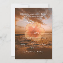 Convite de Casamento Pôr do Sol Personalizado
