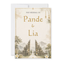 Convite de Casamento Portão de Bali Elegante