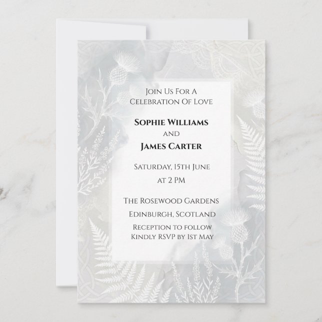 Convite de Casamento Prado de Flores Silvestres (Frente)