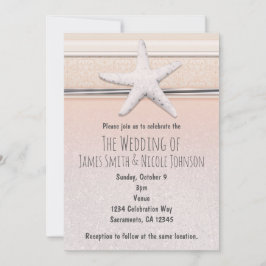 Convite de Casamento Praia com Estrelas-do-Mar Pês