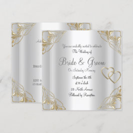 Convite de Casamento Prata Popular e Elegante