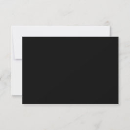 Convite de Casamento Preto 5" x 3.5" Semi-Brilho H