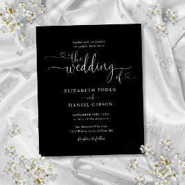 Convite de Casamento Preto e Branco de Orçamento R