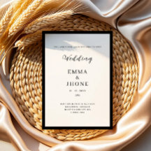 Convite de casamento preto e branco editorial mode