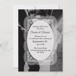 Convite de Casamento Preto e Branco Elegante