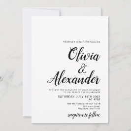 Convite de Casamento preto e branco Elegante