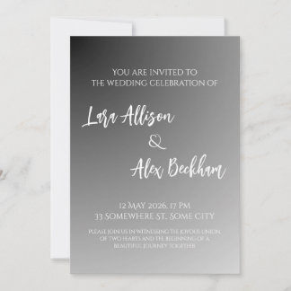 Convite de Casamento Preto e Branco Elegante 2.0