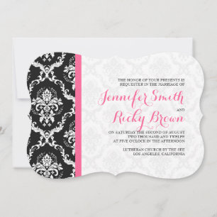 Convite de casamento preto e branco Elegante monog
