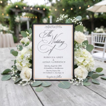 Convite de Casamento Preto e Branco Minimalista Mo
