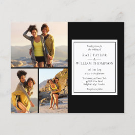 Convite de Casamento Preto e Branco Orçamento 4 Fo