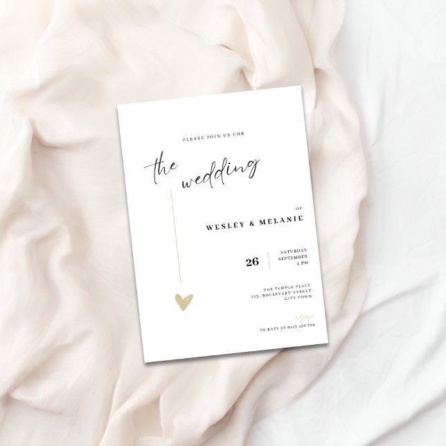 Convite de Casamento Preto e Dourado Elegante (Elegant The Wedding Invitation)