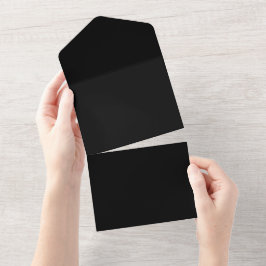 Convite de Casamento Preto Luxo Tudo em Um