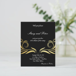 Convite de Casamento Preto Moderno