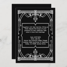 Convite de Casamento Preto Personalizado