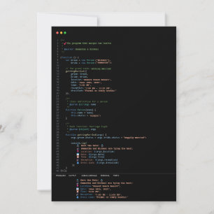 Convite de Casamento Preto Programador Desenvolved