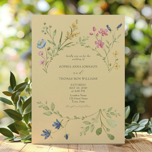 Convite de Casamento Primavera Amarela (Criador carregado)