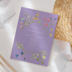 Convite de Casamento Primavera Roxa