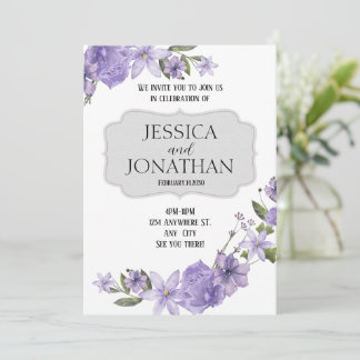 Convite de Casamento Primavera Roxa