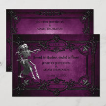 Convite de casamento Purple Gothic Halloween