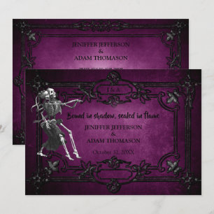Convite de casamento Purple Gothic Halloween