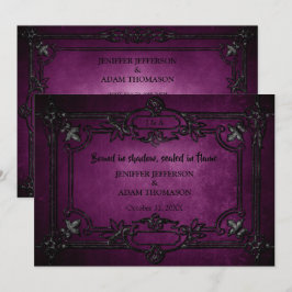 Convite de casamento Purple Gothic para o Hallowee