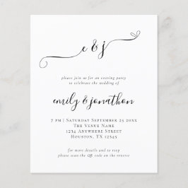 Convite de Casamento QR de Iniciais Orçamentárias