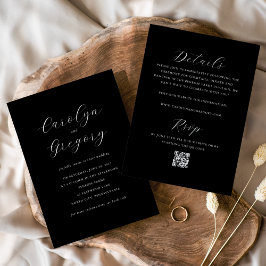 Convite de Casamento QR Simples Minimalista de Dup