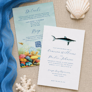 Convite de Casamento QR Tudo-em-um Aquário de Tuba
