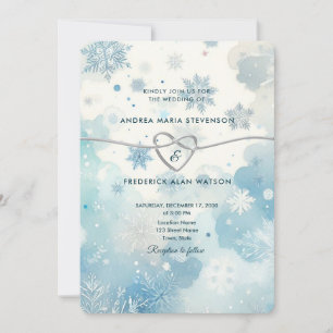 Convite de Casamento QR Winter Wonderland