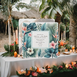 Convite de Casamento Quadrado com Essência Tropica