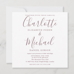 Convite de Casamento Quadrado com Foto e Assinatur