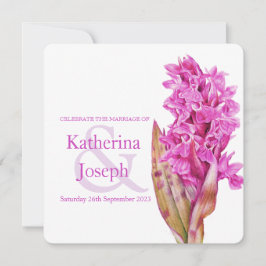 Convite de casamento quadrado de cor d'água de gir