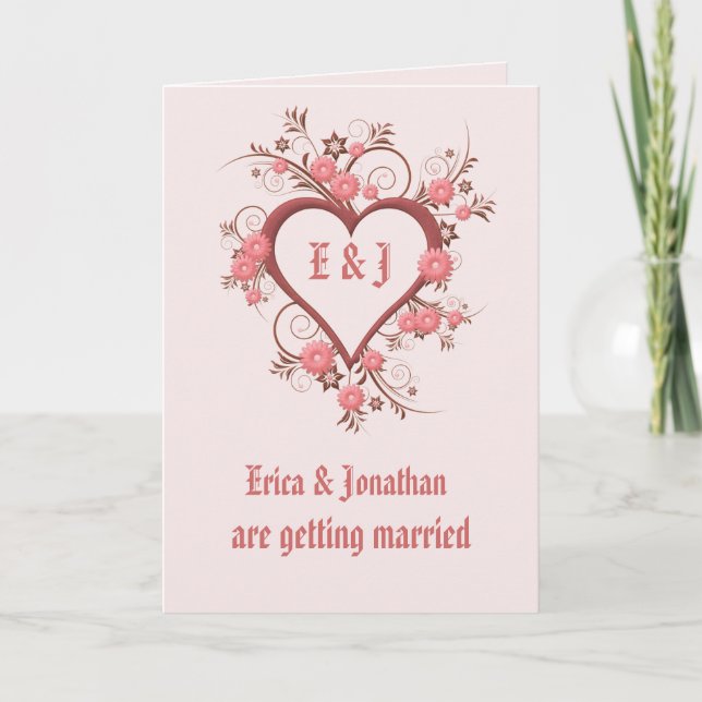 Convite De Casamento, Quadro Coração Elegante (Frente)