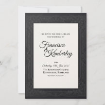 Convite de Casamento Quadro Minimalista Preto
