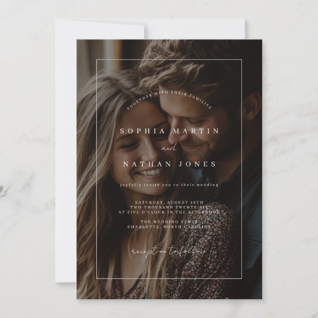 Convite de Casamento Quadro Minimalista Rústico (Frente)